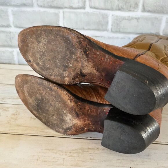 Justin Lizard Western Cowboy Boots Distressed Work Utility Mens 8 1/2 B - Picture 4 of 10